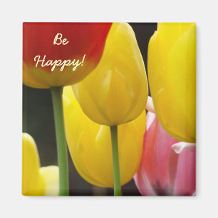 Soyez Heureux ! aimant Couleurs Vives Fleurs de Tu