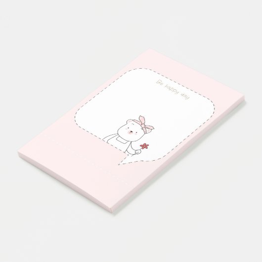 Soyez heureux Bear Post-it Notes (Incliné)