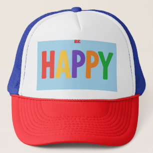 Soyez heureux Casquette de lettres colorées - Vibe