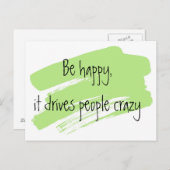 Soyez heureux de la carte d'inspiration (Devant / Derrière)