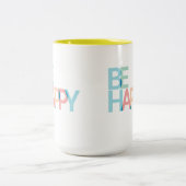 Soyez Heureux Mug à café à deux tons (Centre)