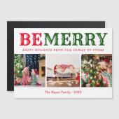 Soyez Joyeux | 3 Photo Collage Carte magnétique de (Devant / Derrière)