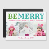 Soyez Joyeux | 3 Photo Collage Carte magnétique de (Devant / Derrière)