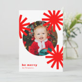 Soyez Joyeux Amusants Blanc Rouge Pompoms Carte de (Debout devant)