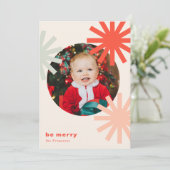 Soyez Joyeux Amusants Rouge Blanc Pompoms Carte de (Debout devant)