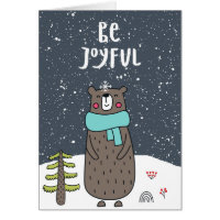 Soyez Joyeux, Belle Illustration Ours, Noël