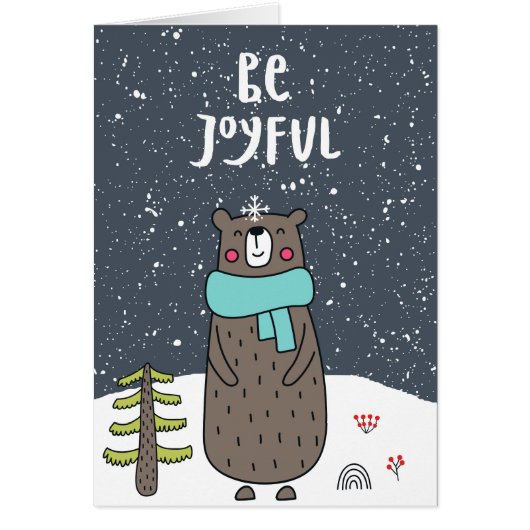 Soyez Joyeux, Belle Illustration Ours, Noël (Devant)
