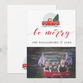 Soyez Joyeux camion vintage Carte de vacances avec (Devant / Derrière)