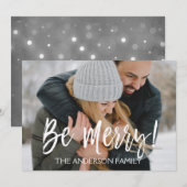 Soyez Joyeux Carte photo de Noël (Devant / Derrière)