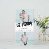 Soyez Joyeux Carte photo de vacances de script de  (Debout devant)