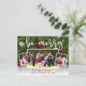 Soyez Joyeux Carte postale À feuillage persistant  (Debout devant)