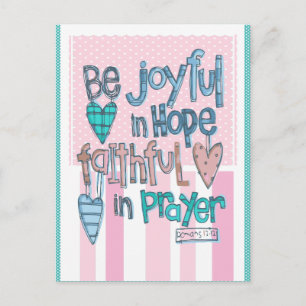 Soyez Joyeux dans Faith Pink Carte postale