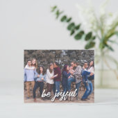 Soyez joyeux en blanc Horizontal Photo carte posta (Debout devant)