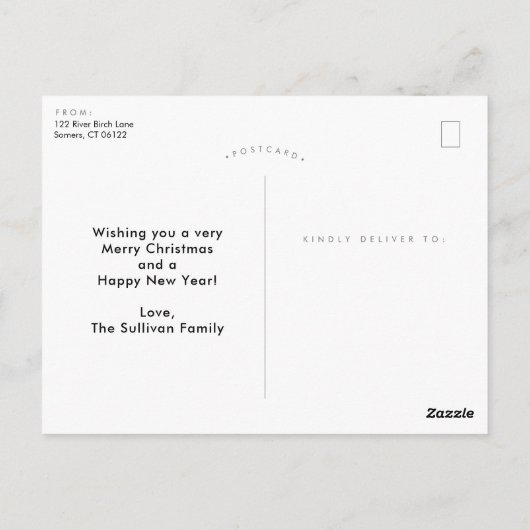 Soyez joyeux en blanc Horizontal Photo carte posta (Dos)