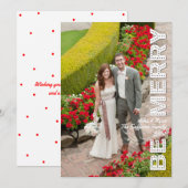 Soyez Joyeux Noël Rouge Carte photo de vacances (Devant / Derrière)