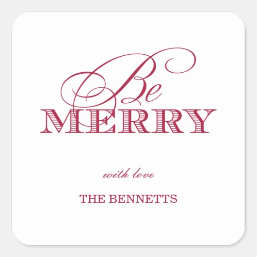 Soyez Joyeux Stickers Cadeaux De Vacances (Devant)