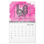 "Soyez juste" deux-page de calendrier d'art (Feb 2027)