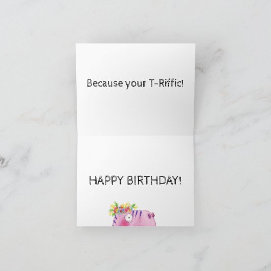 Soyez Juste Vous T-Rex Carte Anniversaire (Intérieur)