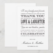 Soyez les cartes mariées de Merci de réception de (Devant / Derrière)