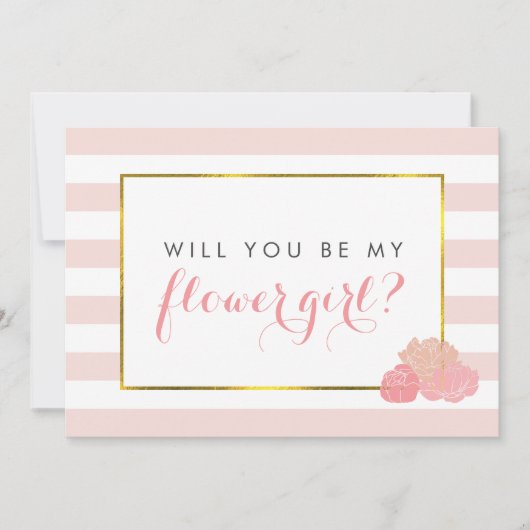 Soyez ma carte fille de fleurs | Peine blanche en  (Devant)