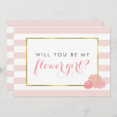 Soyez ma carte fille de fleurs | Peine blanche en  (Devant / Derrière)