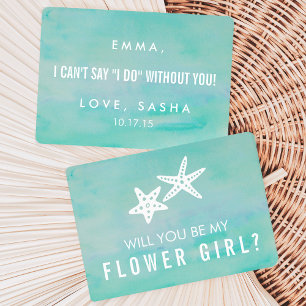 Soyez ma carte fille de fleurs   Starfish Aqua