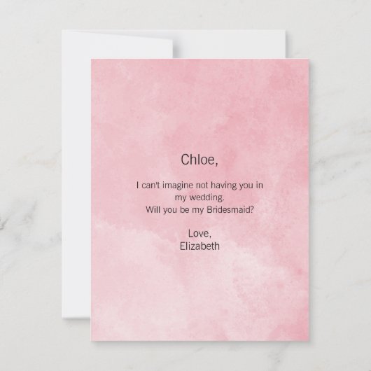 Soyez ma carte Matron d'honneur Peonies roses et P (Dos)