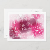 Soyez ma carte postale Valentine Pink Watercolor (Devant / Derrière)