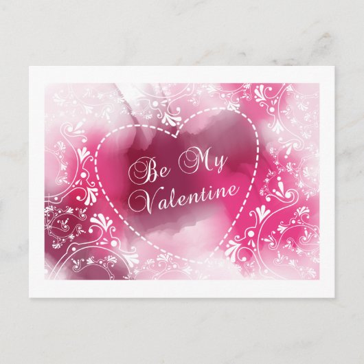 Soyez ma carte postale Valentine Pink Watercolor (Devant)