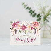 Soyez ma fille Fleur Rustique Boho Floral Carte de (Debout devant)