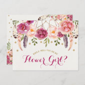 Soyez ma fille Fleur Rustique Boho Floral Carte de (Devant / Derrière)