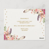Soyez ma fille Fleur Rustique Boho Floral Carte de (Dos)