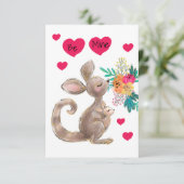 Soyez ma maman et bébé Kangaroo Carte Valentine po (Debout devant)