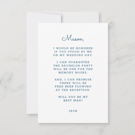 Soyez ma meilleure carte d'homme - Drôle (Dos)