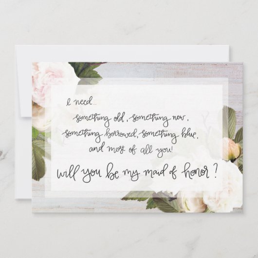 Soyez ma servante d'honneur | Carte de demande pou (Devant)