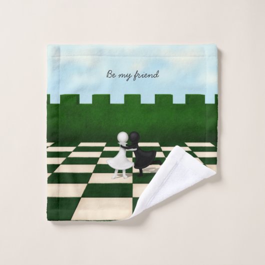 "Soyez mon ami" Échecs d'amitié interraciale (Gant de toilette)