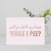 Soyez Mon Épouse Drôle Photo Foil Invitation (Debout devant)