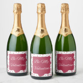 Soyez mon Étiquette de vin rose rouge Valentine (Bouteilles)
