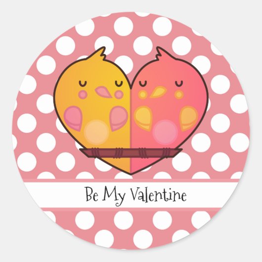 Soyez mon Sticker rond Inséparables Valentine (Devant)