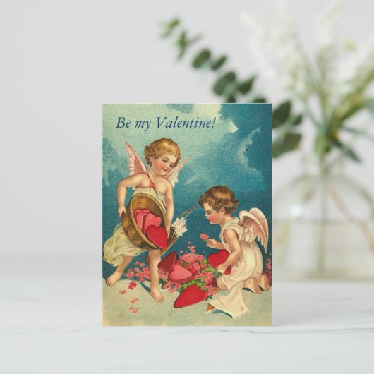 Soyez mon Valentine ! Carte postale (Debout devant)