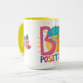 Soyez Positif Mug Avec Fleurs (Devant gauche)