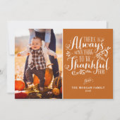 Soyez Remercié Citation Orange Thankgiving Carte p (Devant)