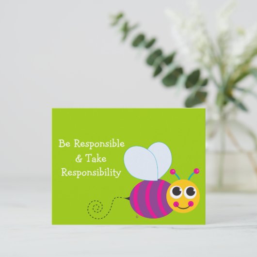 Soyez responsable Carte Bee (Debout devant)