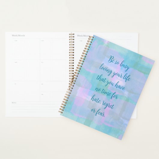 Soyez si occupé Blue Boho Planner (Devant avec enveloppe)