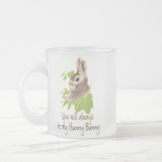 Soyez toujours mon lapin lapin Hunny, Mug de verre (Gauche)
