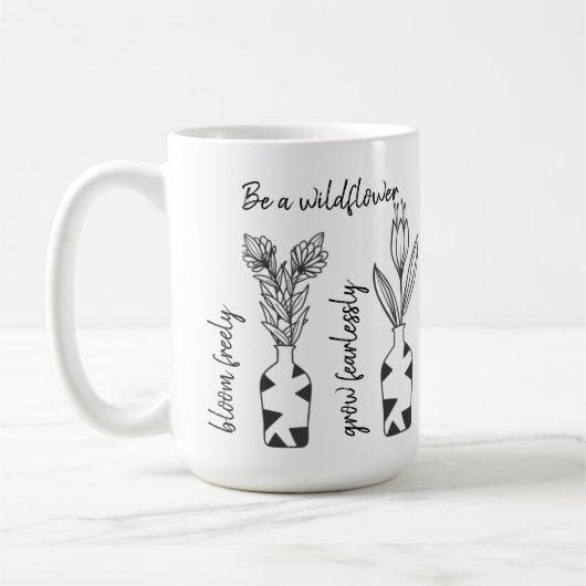 Soyez un minimaliste Fleur sauvage Citation Mug (Gauche)