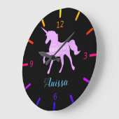 Soyez une horloge murale Carré Unicorne (Angle)