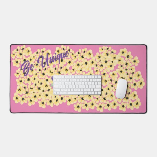 "Soyez unique" Pot de bureau floral (Clavier et souris)