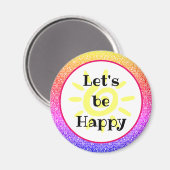 Soyons heureux Boho Rainbow Sun Magnet (Recto/Verso)