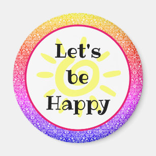 Soyons heureux Boho Rainbow Sun Magnet
